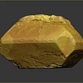 Yellow Square Shaped Rocky Terrain Featuring Rough Surface And Natural Texture Structure 3d model