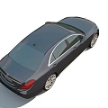 Black Mercedes Benz Luxury Sedan With Sleek Design Front Grille And Headlights