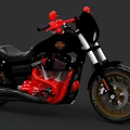 Black And Red Harley Davidson Motorcycle With Classic Design Red Handlebars And Gold Wheels