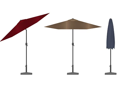 Outdoor Umbrellas In Various Colors With Sturdy Poles And Stable Bases For Garden Use 3d model