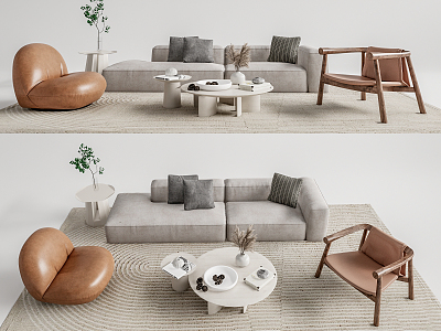 Modern Sofa Coffee Table Combination Sofa Coffee Table 3d model