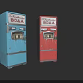 Vintage Commercial Vending Machines With Blue And Red Retro Design