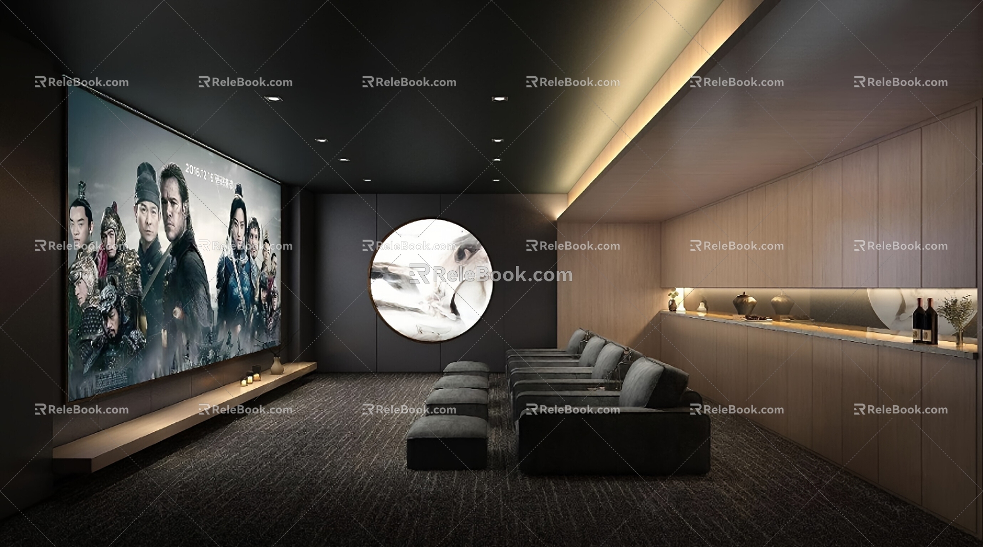 Modern Film and Television Hall Home Video Room 3d model