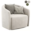 Light Gray Fabric Single Sofa with Black and White Checkered and Gray Chevron Decorative Pillows