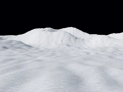 Snow Covered Garden Landscape With Rolling Terrain And Natural Snowy Scenery 3d model