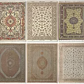 Square Rugs With Various Intricate Traditional Patterns And Assorted Decorative Designs 3d model