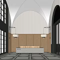 Modern Front Desk Front Office Reception Desk 3d model