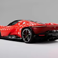 Red Supercar with Sleek Aerodynamic Design Sporty Wheels and Black Roof Accents