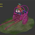 Modern Trolley Ancient Frame Car Frame Car Board Carriage 3d model