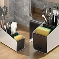 SINOFART Kitchen Utensil Organizer With Spatulas Forks Spoons Chopsticks And Sponge