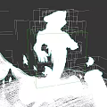 Game Movie Character With Shark Head Tentacles And Fish Tail In Icy Broken Bones Environment