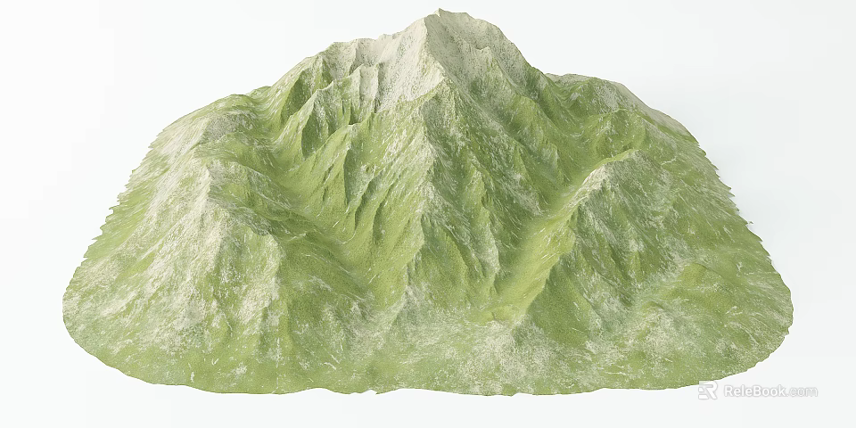 Garden Landscape Design Featuring Green Textured Mountain Terrain And Natural Undulations 3d model 