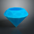 Blue Geometric Diamond Shape With Glossy Surface On Dark Background 3d model