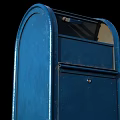 Blue Public Mailbox With Metal Structure For Community Postal Services