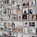 Creative 3D Cube Wall Design With Diverse Photos For Art Exhibition