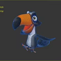 toucan cartoon toucan toy toucan cartoon character 3d model