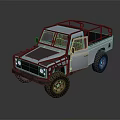 Sturdy White Pickup Truck Featuring Black Roof Rack Off Road Tires And Classic Design
