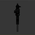 Tactical Submachine Gun With Mounted Scope Black Finish And Detachable Magazine