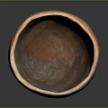 Hand Carved Terracotta Bowl Sculpture With Textured Surface And Rustic Finish