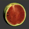 Fresh Sliced Watermelon Displaying Vibrant Red Flesh And Green Rind
