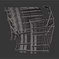 Dual Modern Arch Construction Element With Metallic Frames And Solar Panels