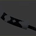 Artistic Sculpture Carving On Curved Blade With Intricate Patterns And Decorative Details