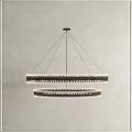 Modern Double Ring Chandelier Design With Metallic Frame And Illuminated Details 3d model