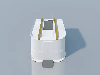 Modern White Swing Door Design With Gold Accents And Smooth Surface For Interior Use 3d model