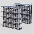 Organized Data Center Server Racks With Multiple Layers And Server Units 3d model