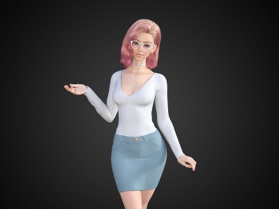 Modern temperament beauty elegant beauty business beauty woman figure 3d model