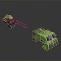 Turret Turntable Railgun Sci-fi Tower Defense Game Tower Defense Sci-fi Turret Game Turret Game Battery 3d model