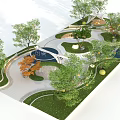 Garden Landscape Design With Curved Paths Green Lawns And Various Trees