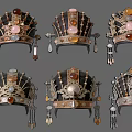 Ornate Traditional Hairpiece Hanging Ornaments With Gemstones Tassels And Intricate Metalwork