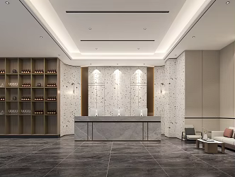 Modern Front Desk 3d model
