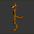Orange Fox Like Game And Movie Character With Red Collar Standing In