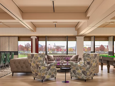 American leisure area office space 3d model