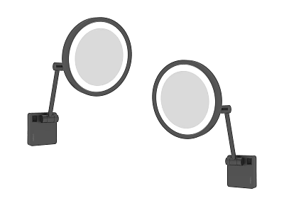 Two Adjustable LED Lighted Mirrors With Flexible Arms And Stable Base 3d model