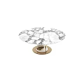 Round Marble Coffee Table With Unique Curved Legs And Metal Base