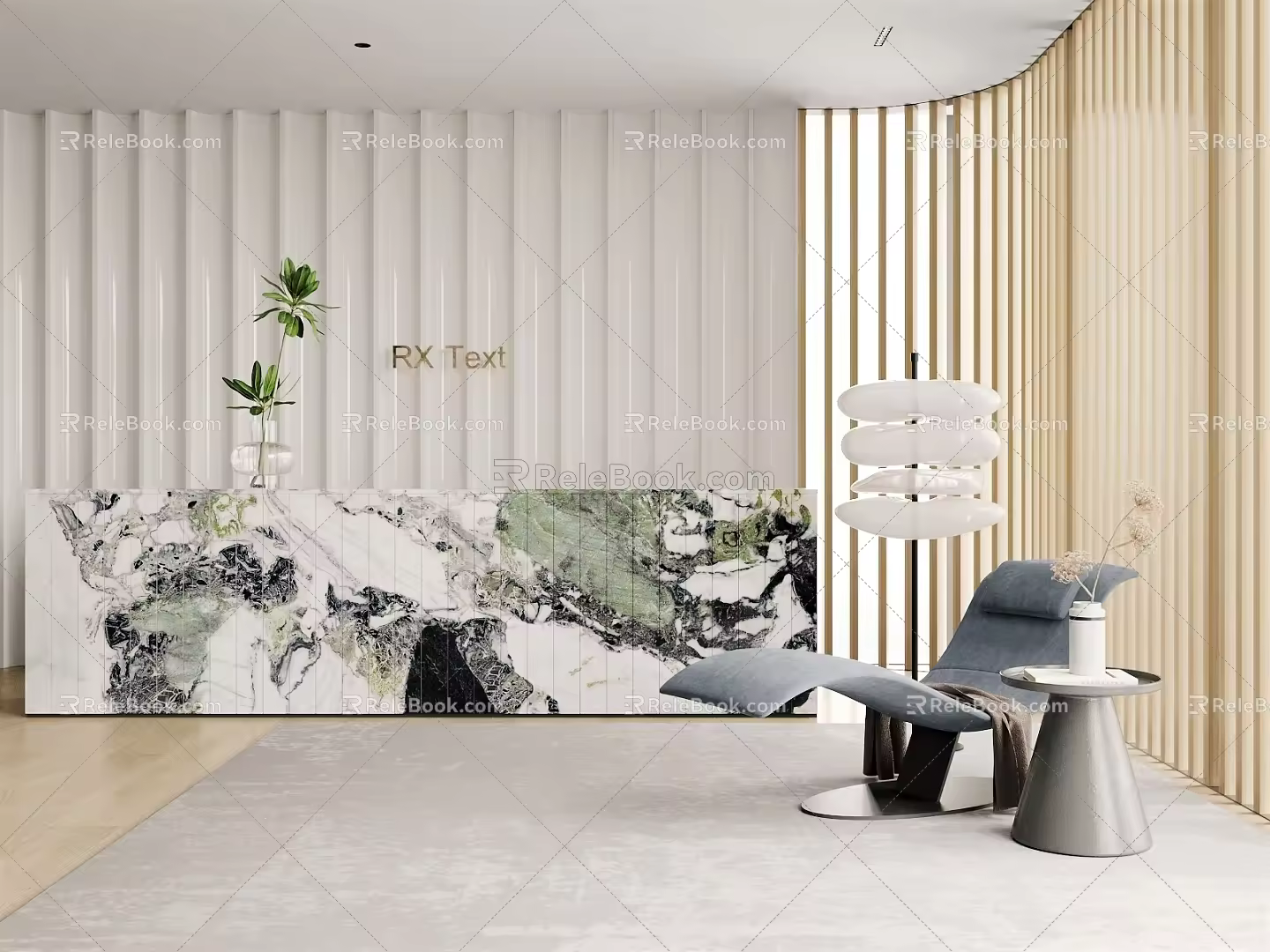 Modern Front Desk Hall Front Desk 3d model