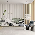 Modern Front Desk Hall Front Desk 3d model