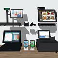 Commercial Retail POS Equipment With Touchscreen Displays Barcode Scanners And Receipt Printers