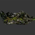 Rocky Terrain With Colorful Green Yellow Red Moss And Mineral Surface Textures