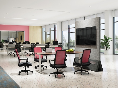 modern public office area open office space 3d model