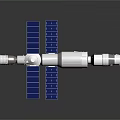 Orbital Space Station Modular Structure Featuring Extended Solar Panel Arrays