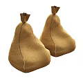 Decorative Ornament Set With Burlap Material Pear Shaped Design Two Pieces For Home Decor Accent