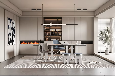 Modern study 3d model