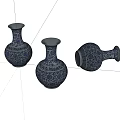 Three Traditional Ceramic Vases With Intricate Blue And White Patterns