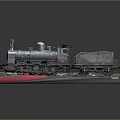 Vintage Steam Train Model With Metal Body On Display Base With Gravel