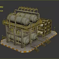 Large Scale Industrial Equipment Setup With Metal Tanks Pipes And Multi layer Structure