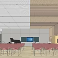 Book Art Classroom Interior With Piano Green Board And Red Chairs